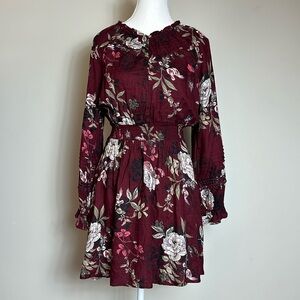 American‎ Rag High Neck Long Sleeve Floral Rayon Dress